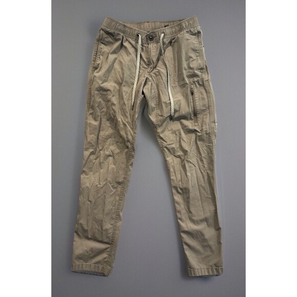 Vuori Mens Ripstop Trail Pant Sz M Khaki Active Zip Pocket Outdoor Casual W FLAW - Picture 1 of 16